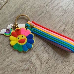 🆕 Murakami happy face rainbow purse charm keychain